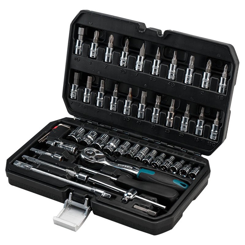 Bormann Set Chiavi a Bussola 46 Pezzi CR-V 1/4"