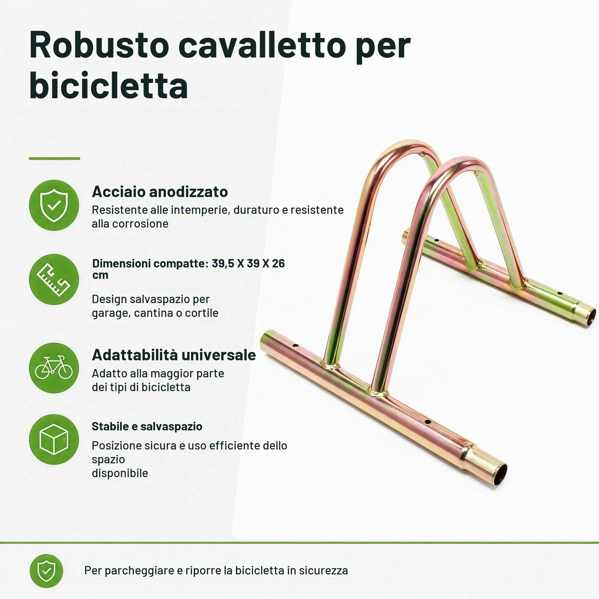 Wiltec rastrelliera porta bici 1 posto estensibile acciaio