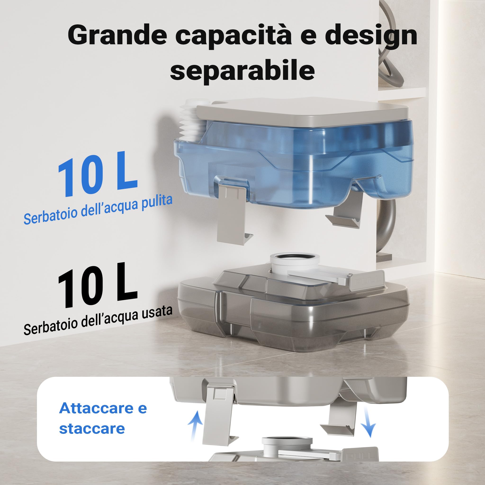 Wiltec WC Portatile 10 L con Pompa Manuale e T Ugello