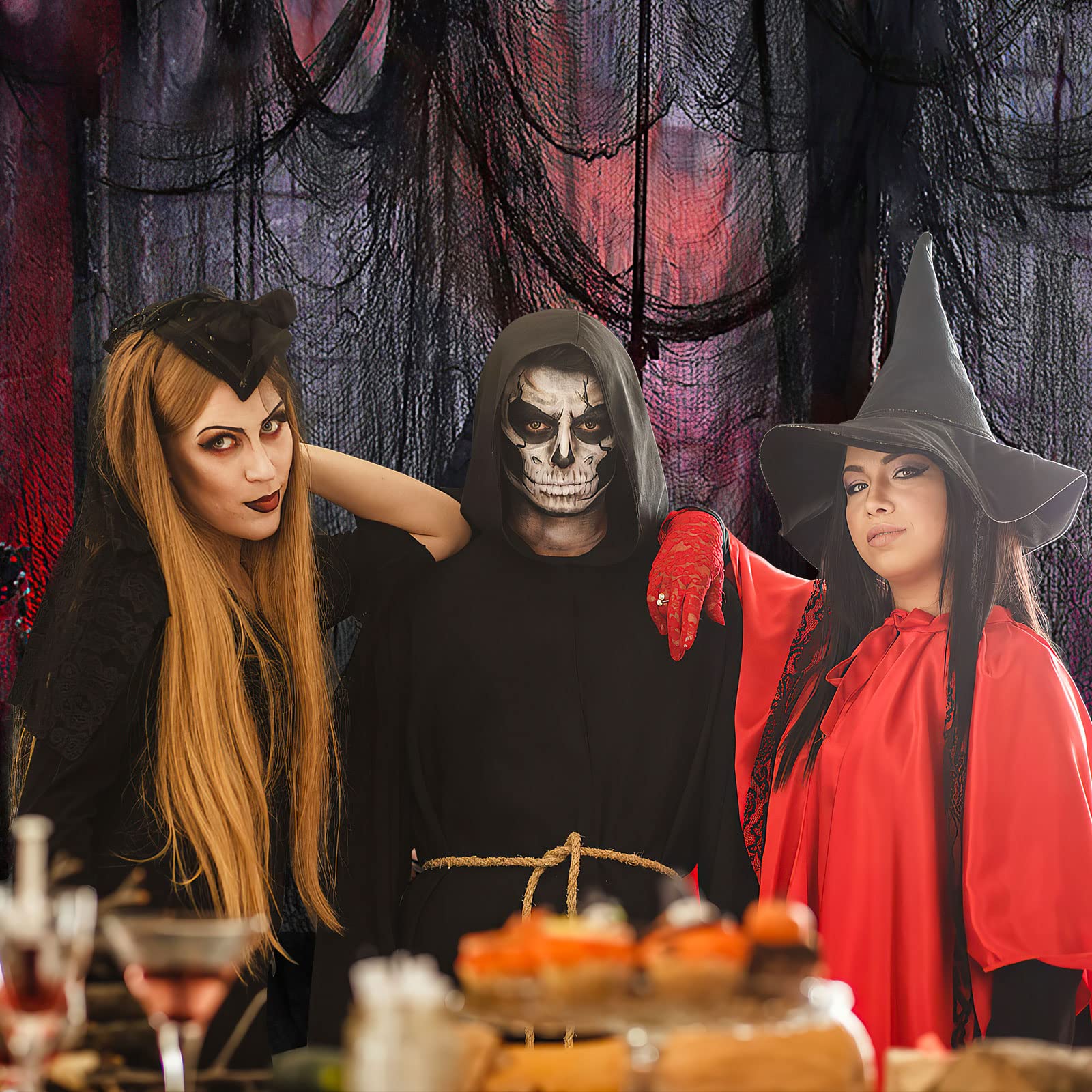 Wzone Panno Nero Halloween garza 215x500 cm cotone