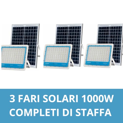 DE ROSA SHOP faro solare LED 1000W esterno set 3pz