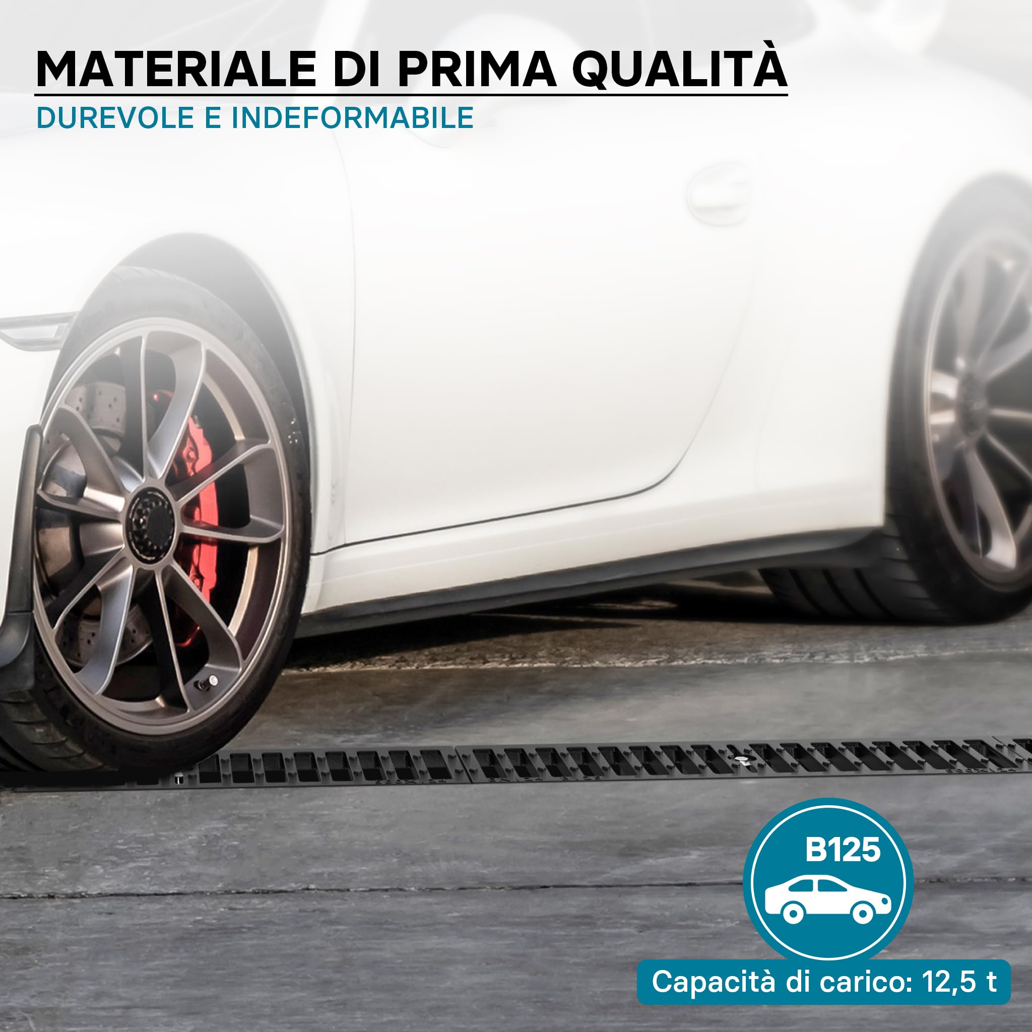 Wiltec Canaletta Drenaggio 1 m Griglia Ghisa 12,5 T