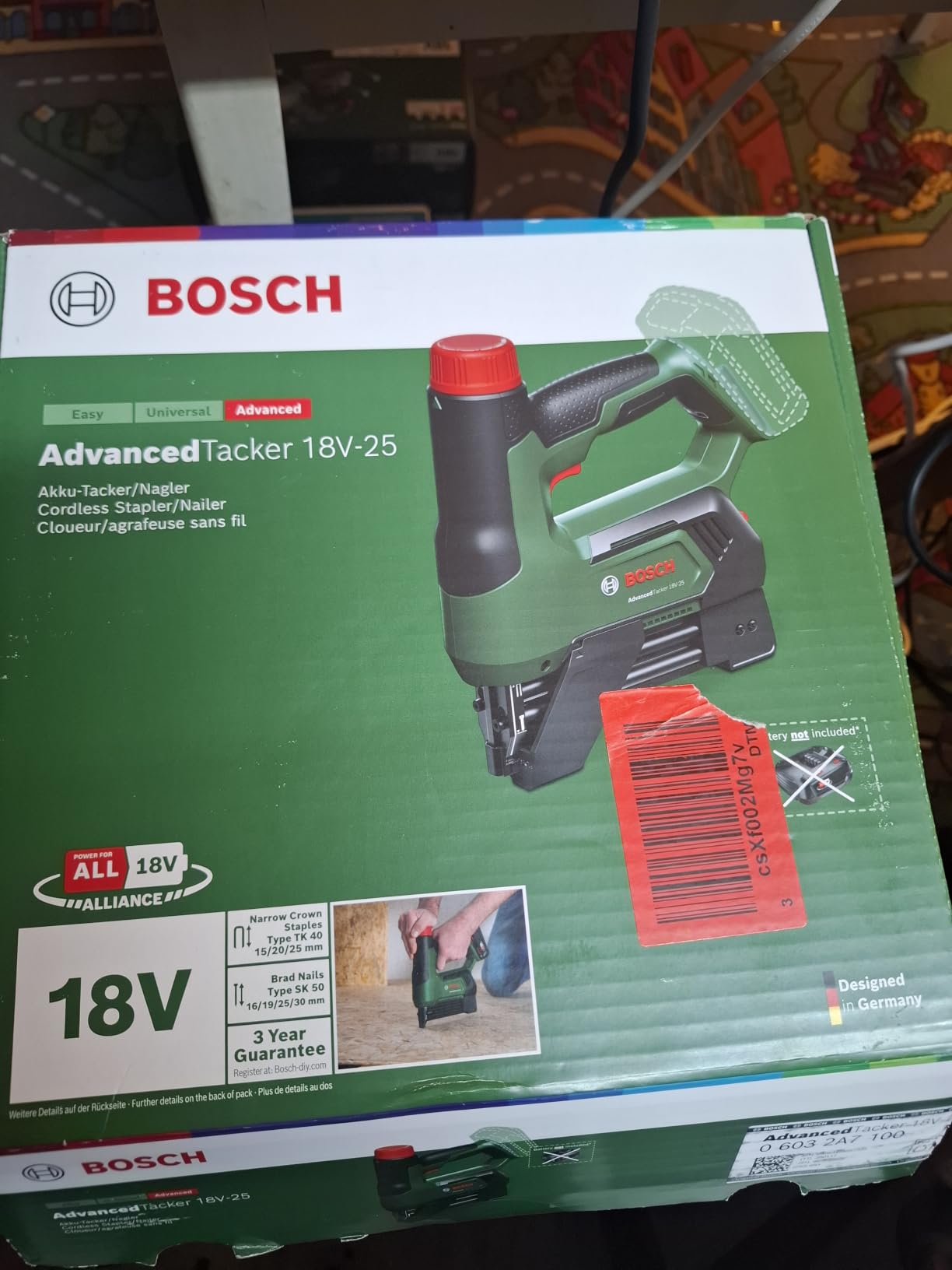 Bosch AdvancedTacker 18V-25 Graffatrice Batteria con Accessori