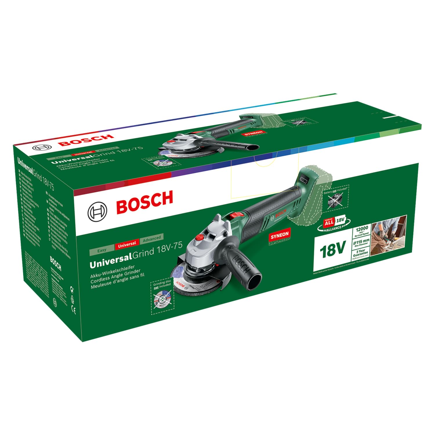 Bosch UniversalGrind 18V-75 Smerigliatrice 115mm Senza Batteria