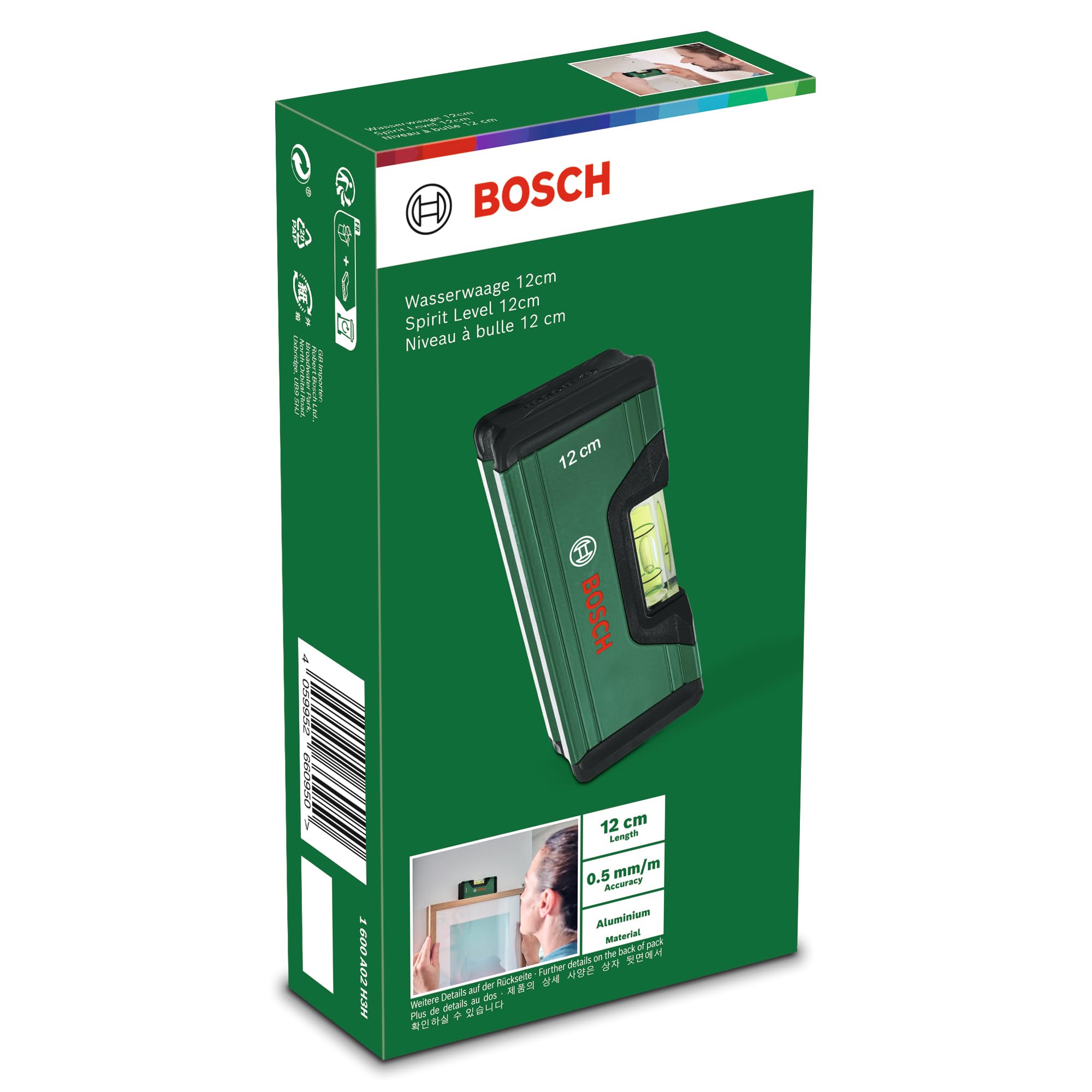 Bosch Livella a Bolla 12 cm Alluminio tascabile V-groove