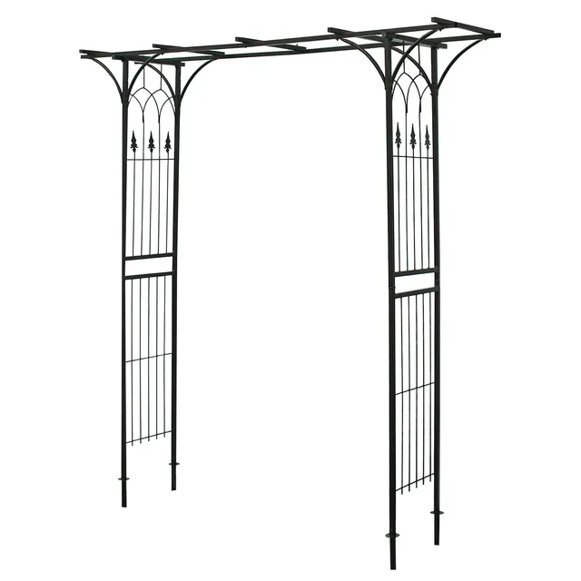 Wiltec Arco giardino rose 205x50x208cm acciaio nero