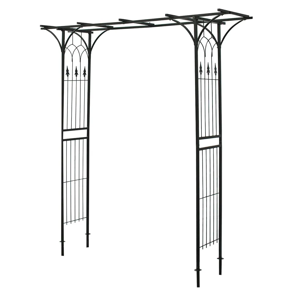 Wiltec Arco giardino rose 205x50x208cm acciaio nero