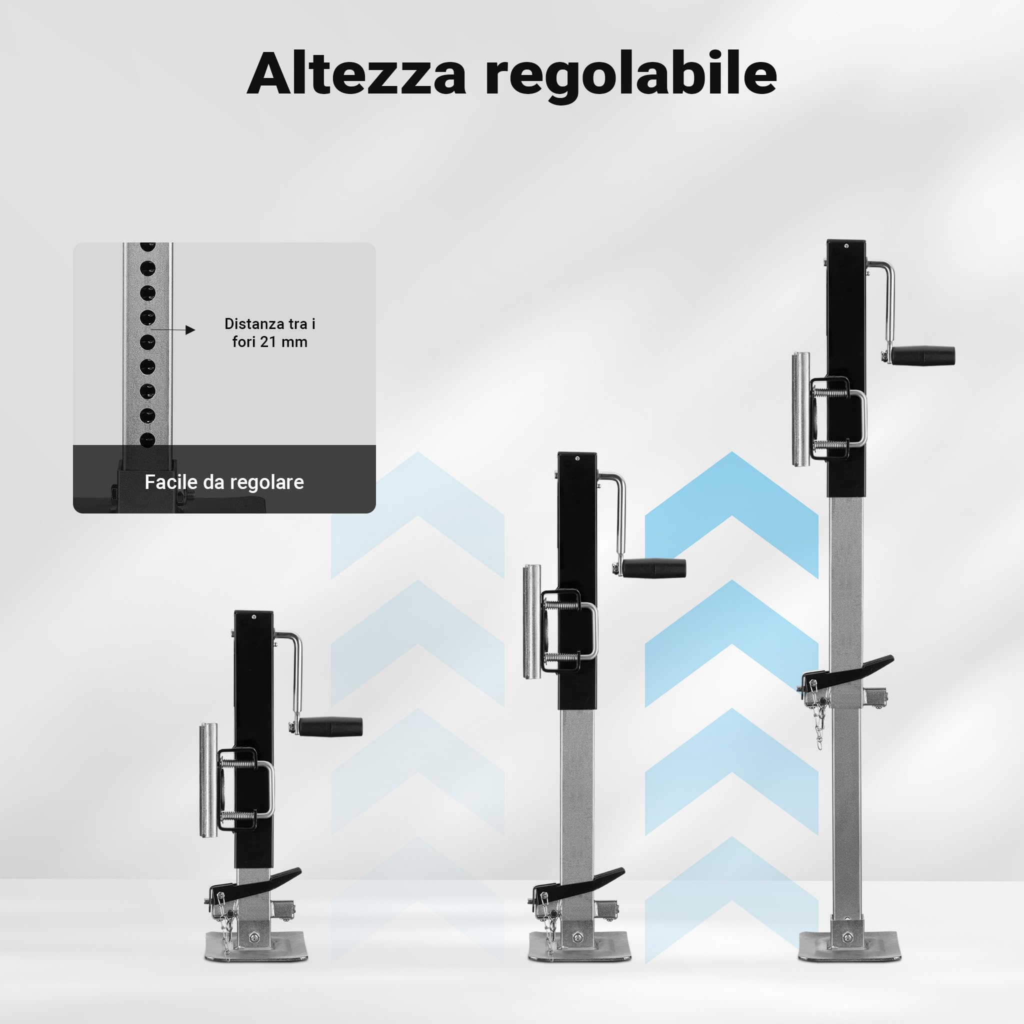 Wiltec Piede Stabilizzatore 900kg Manovella Laterale Girevole