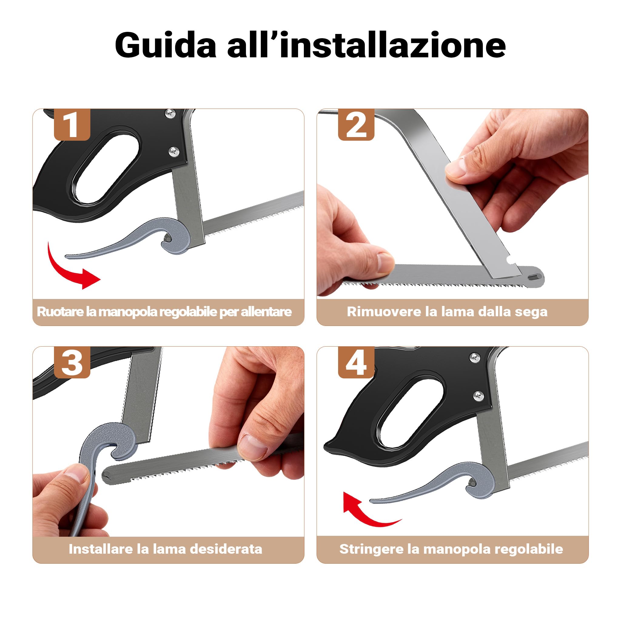 Wiltec Segaossa Manuale 66 cm Lama 46,5 cm Macellaio