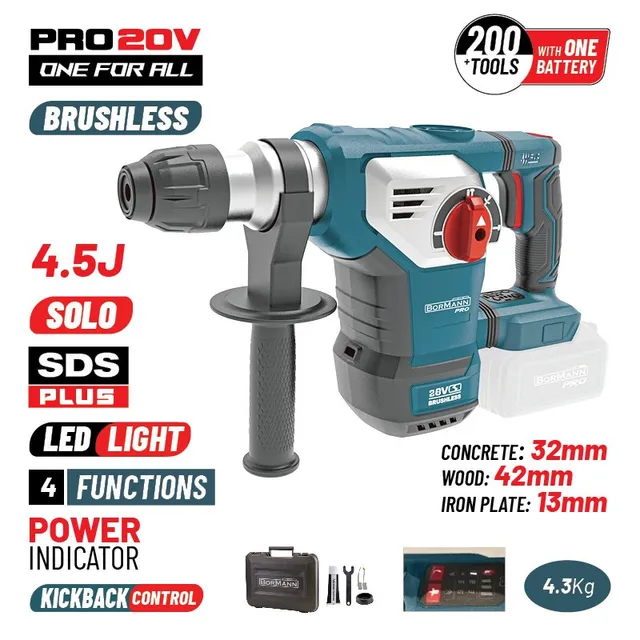 Bormann Pro BBP5335 Martello perforatore 20V SDS-Plus solo corpo