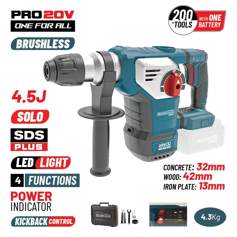 Bormann Pro BBP5335 Martello perforatore 20V SDS-Plus solo corpo