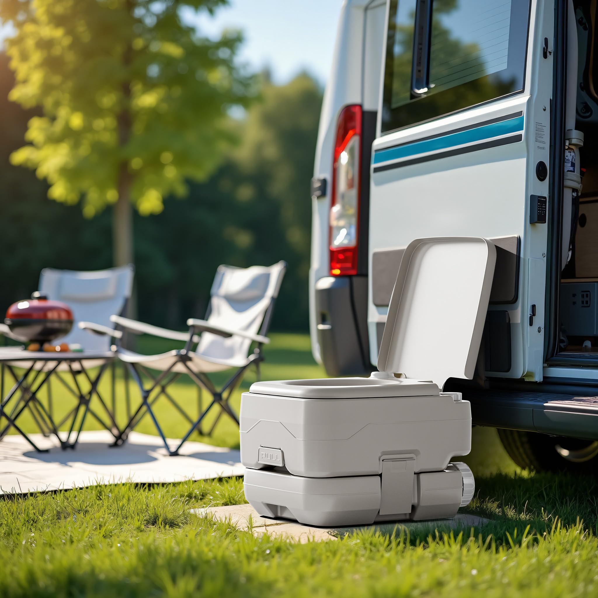 Wiltec WC Portatile 10 L con Pompa Manuale e T Ugello