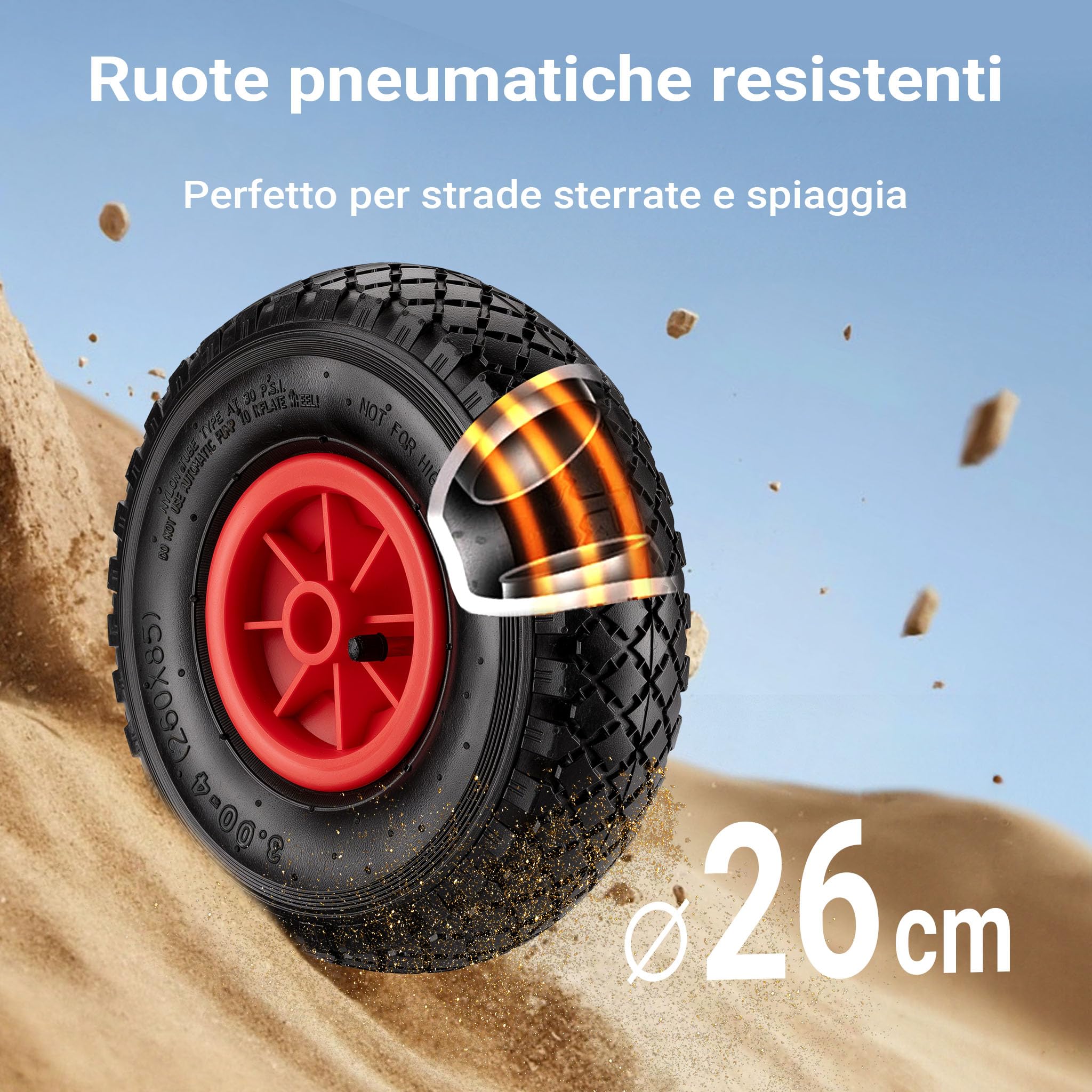 Wiltec Carrello da Pesca 50 kg 60 Litri con Ruote Pneumatiche