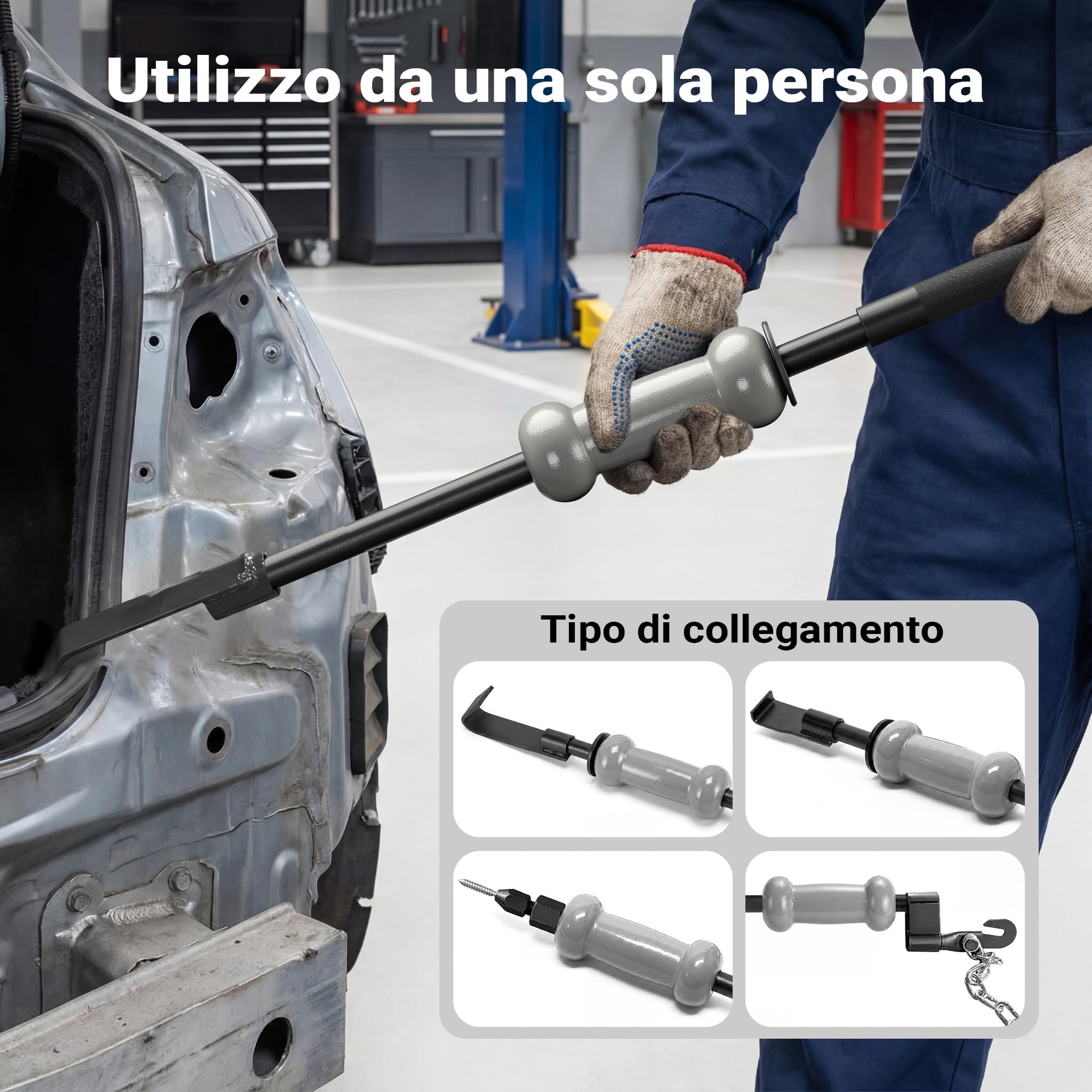 Wiltec Set Carrozzeria 11 Pezzi Martello Scorrevole 2,5 Kg
