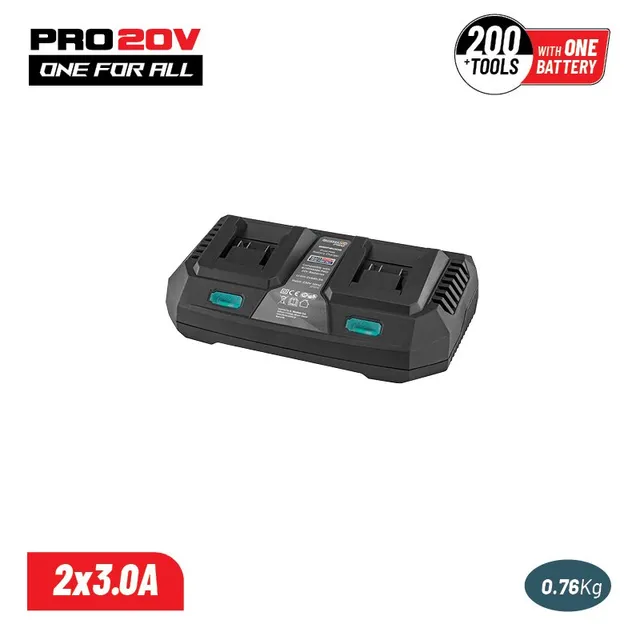 Bormann Pro caricabatterie doppio 20V 3A 2x4Ah