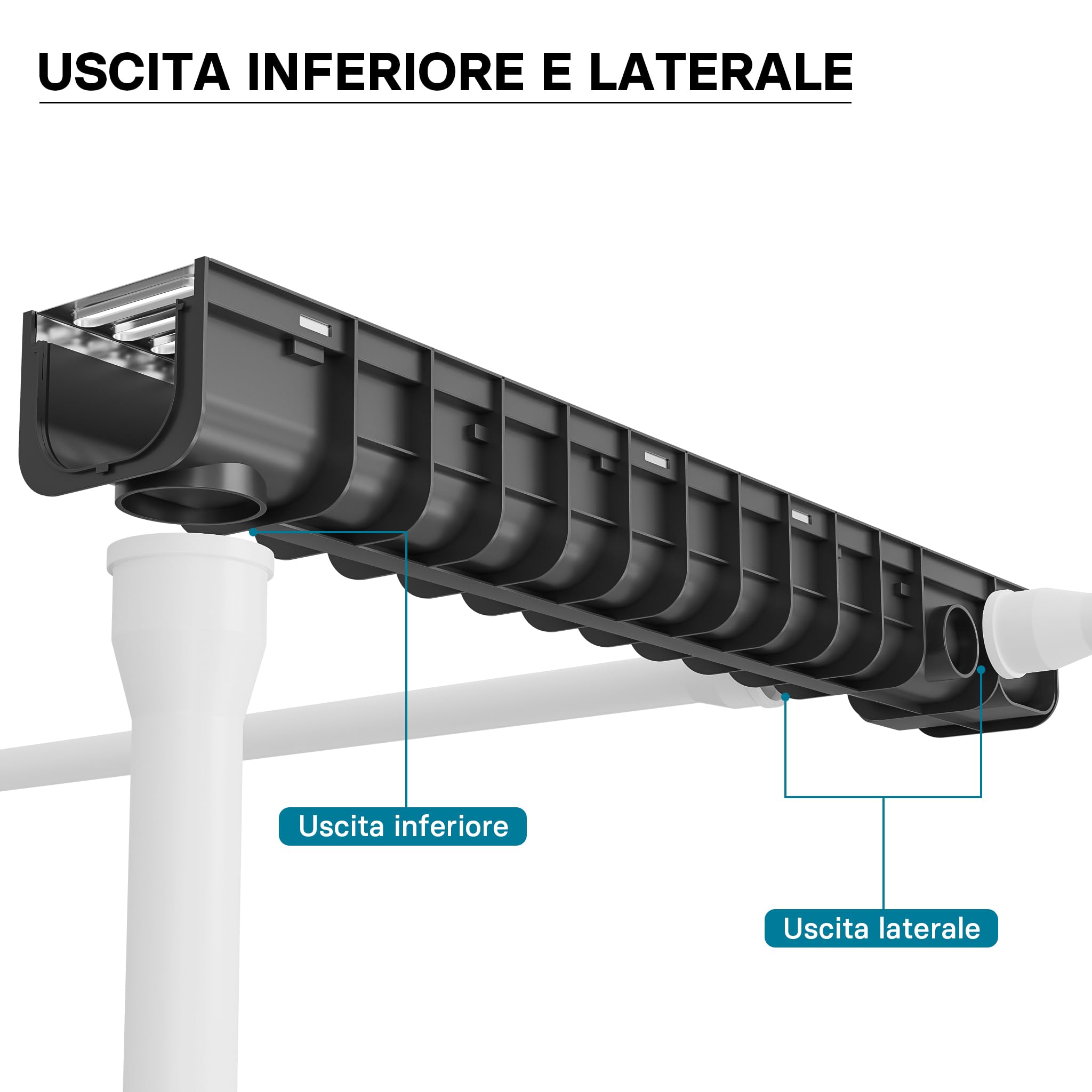 Wiltec Canale Scolo 1m Griglia Zincata Canaletta 1,5t PP