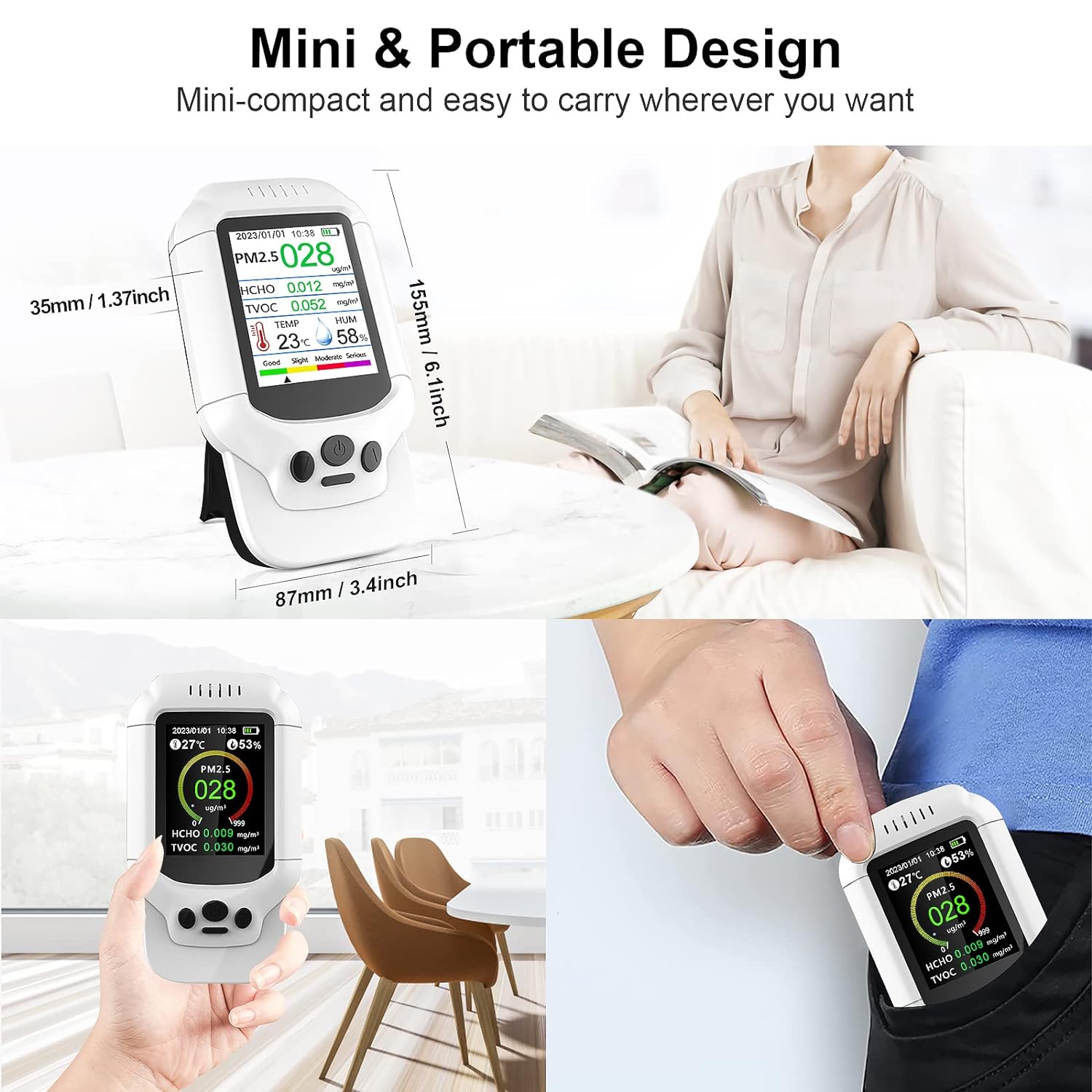Tilswall Misuratore Qualità Aria PM2.5 PM10 HCHO TVOC
