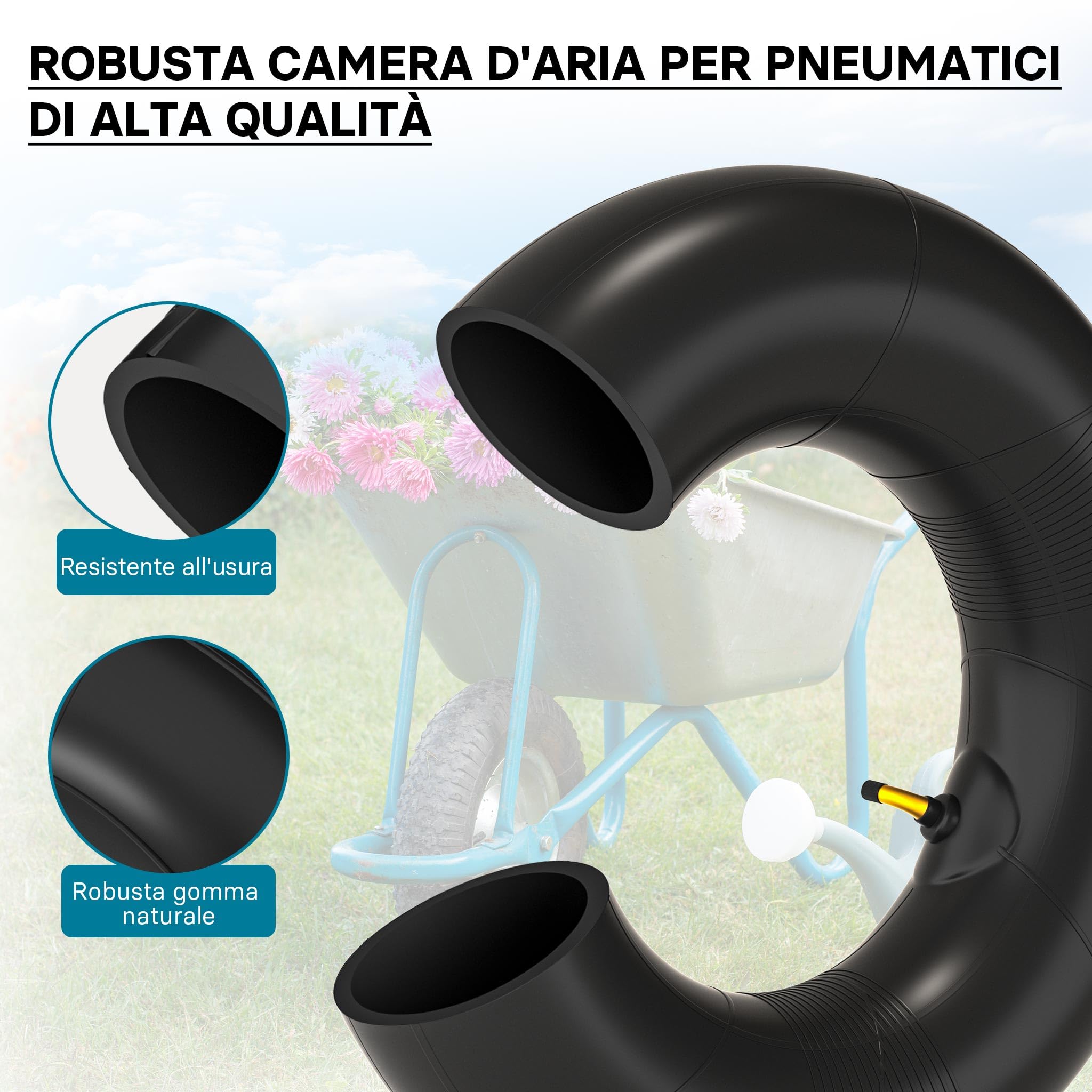 Wiltec camera d'aria trattorino 15x6.00-6 valvola angolo