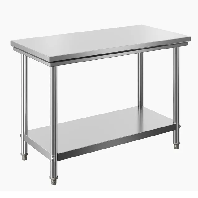 Wiltec Tavolo da Lavoro Inox 120x60x85 cm senza alzata 250 kg