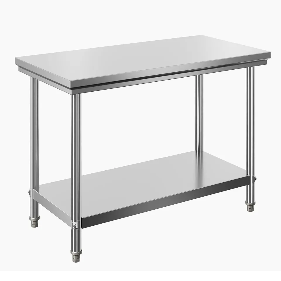 Wiltec Tavolo da Lavoro Inox 120x60x85 cm senza alzata 250 kg