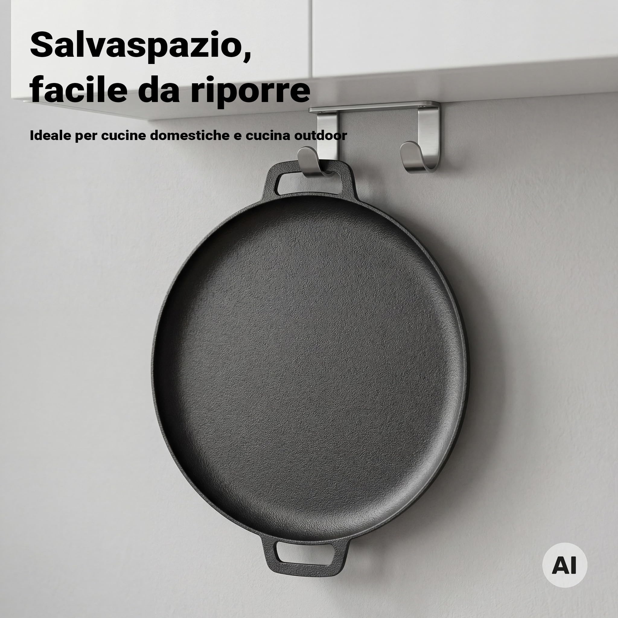 Wiltec Tegame 34,5 cm Padella Ghisa Antiaderente Forno