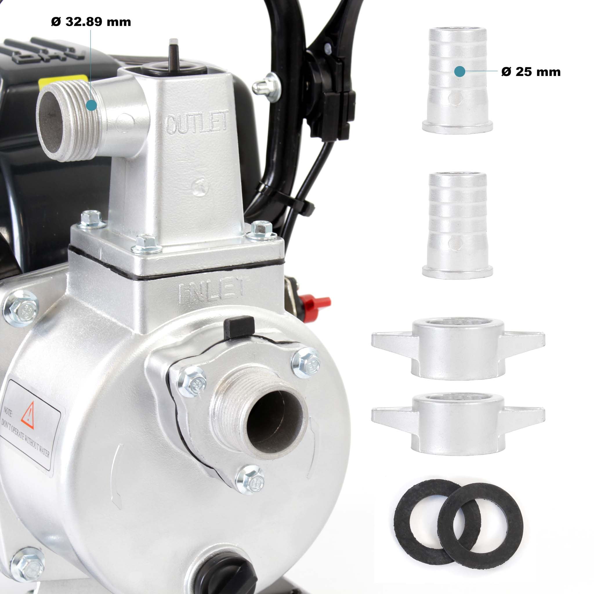 Wiltec Motopompa Benzina 1kW 8000 l/h 30 m