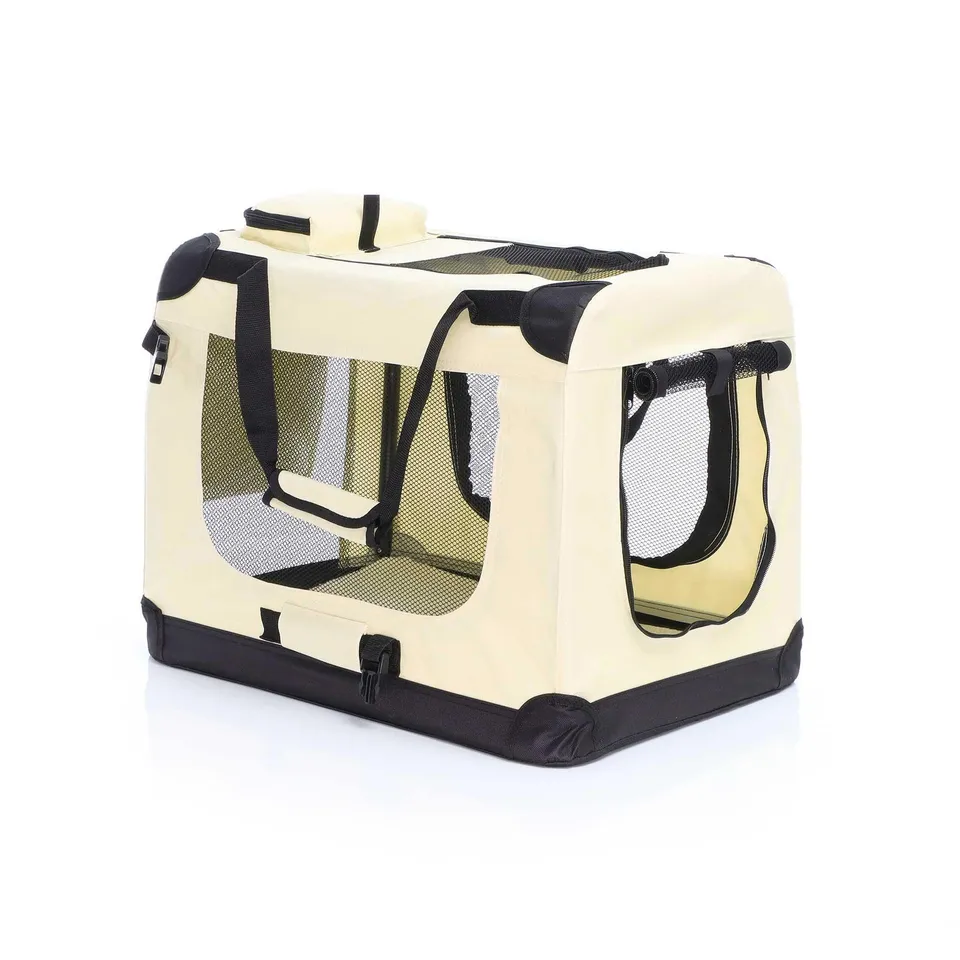 Fudajo trasportino pieghevole beige M 60x42x44cm