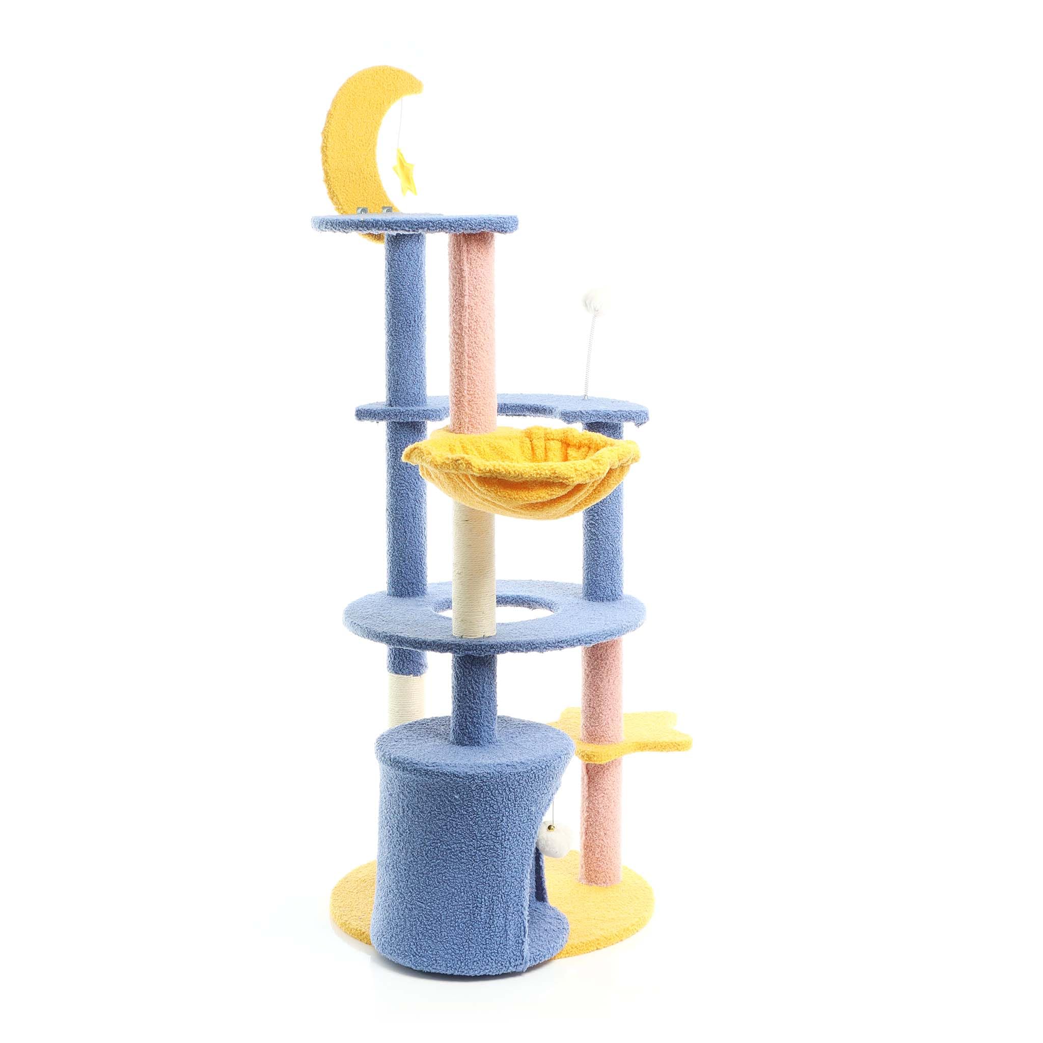 Fudajo Albero Tiragraffi 132 cm Blu Giallo Luna