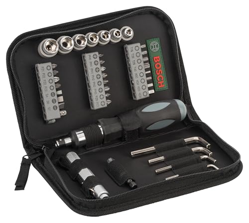 Bosch Astuccio Avvitamento 38 Pezzi con Cricchetto Bit