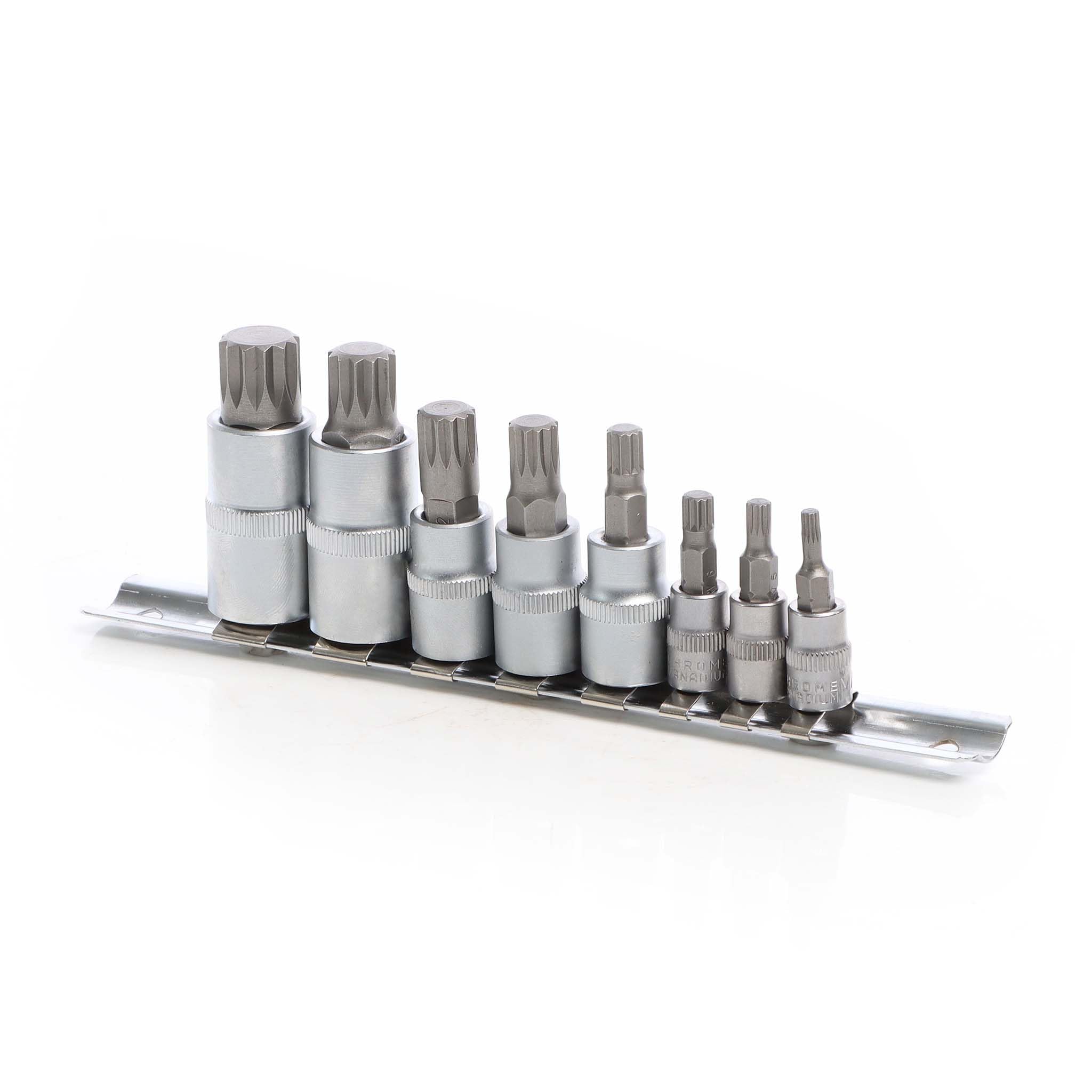 Wiltec Set Bussole XZN 8 Pezzi M4-M16 Acciaio Cr-V