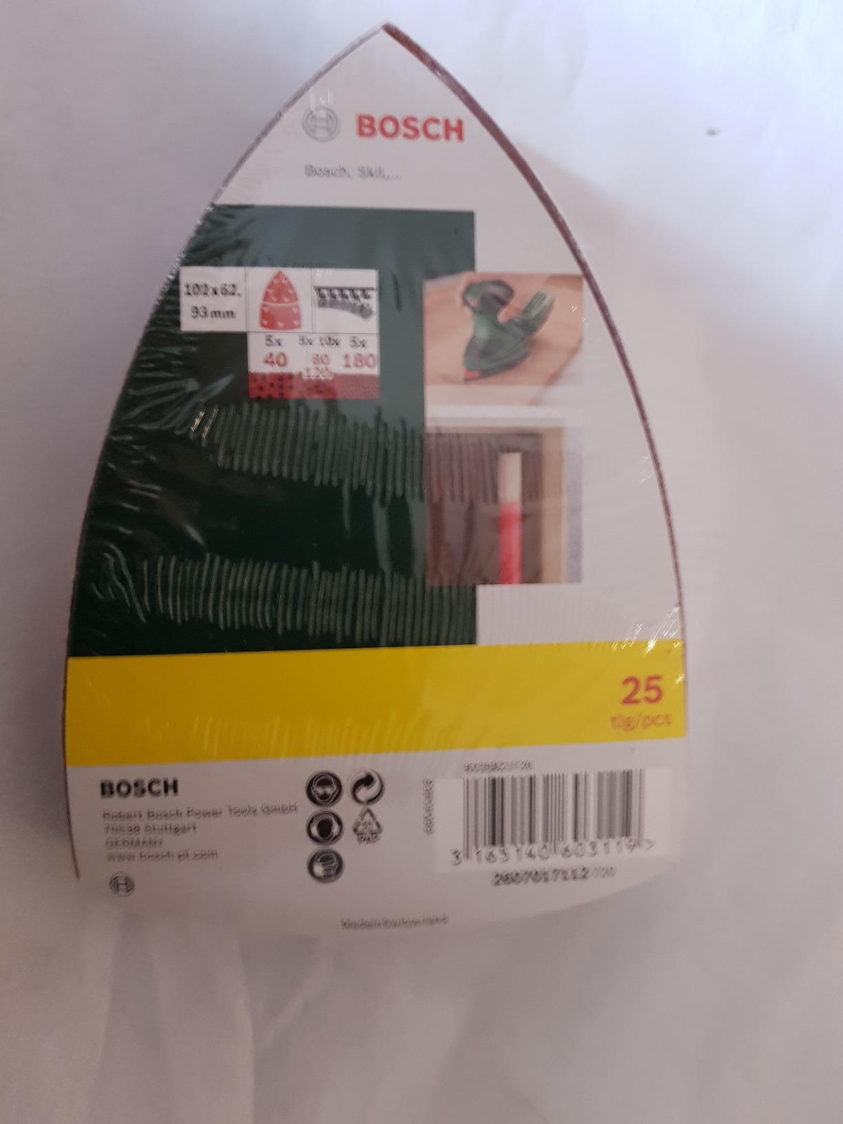 Bosch Set 25 fogli abrasivi 102x62 mm grana mista 11 fori