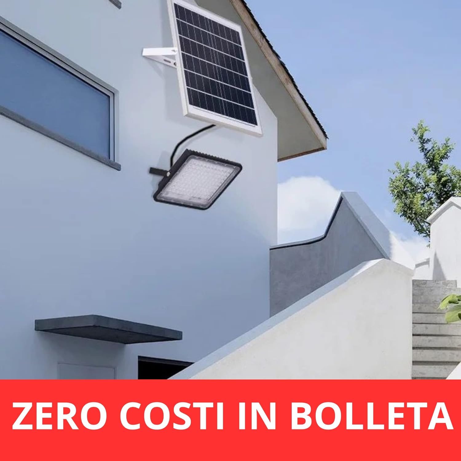 DE ROSA SHOP faro solare LED 1000W esterno set 3pz