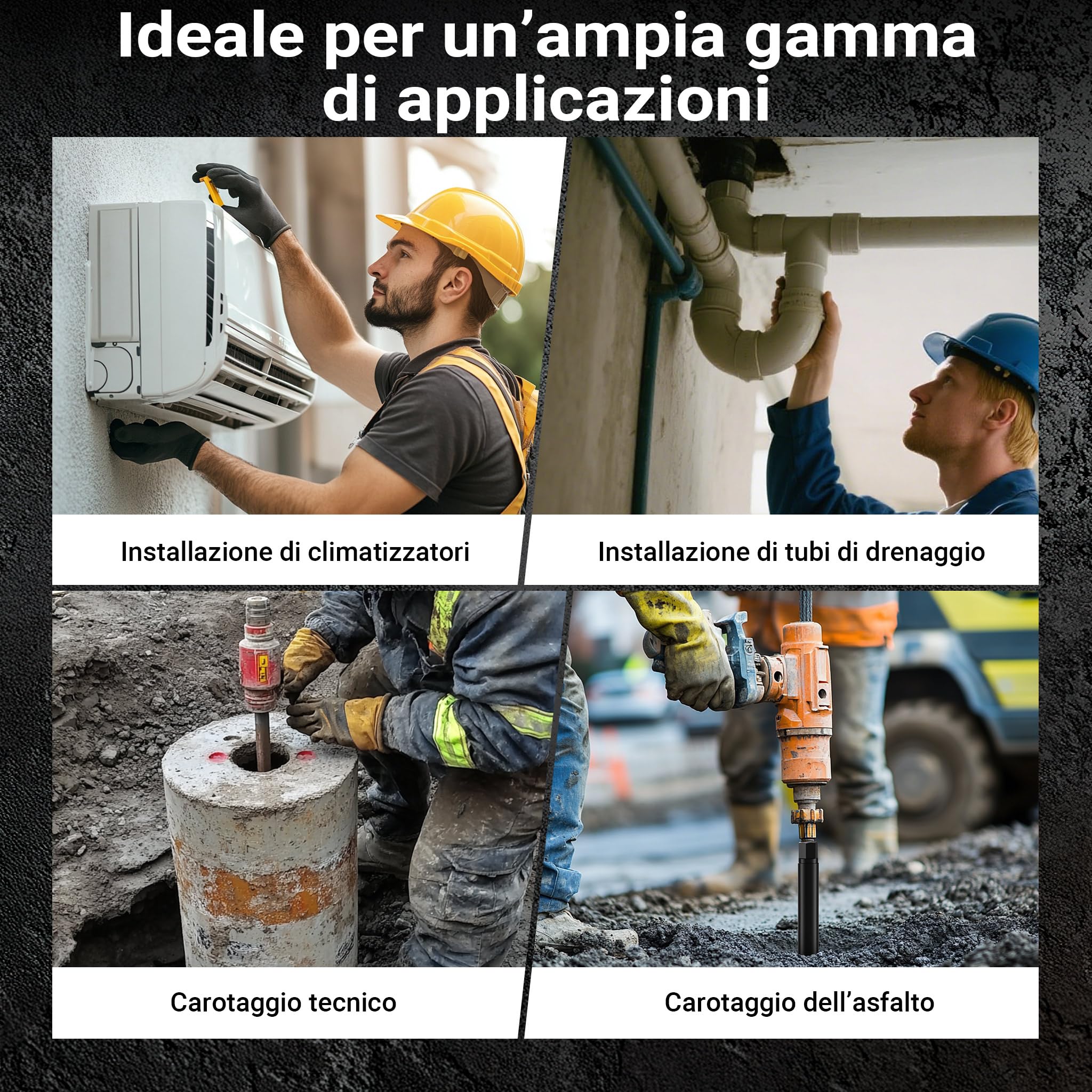 Wiltec corona diamantata 52 mm 450 mm per umido