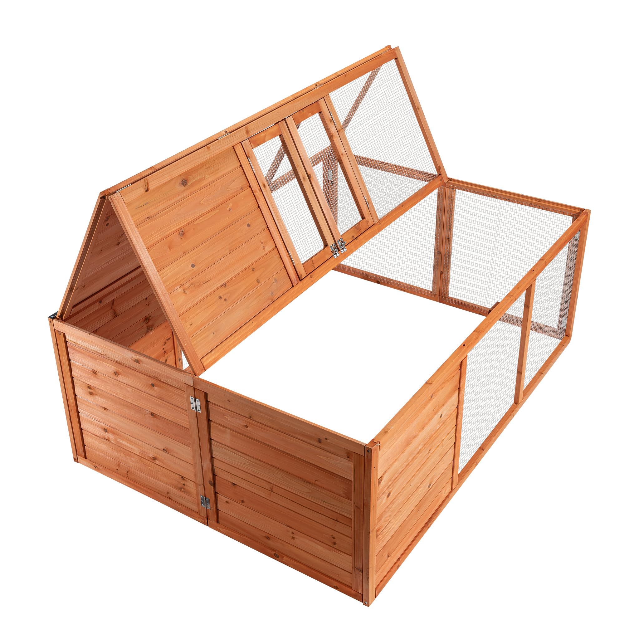 Wiltec Recinto conigli legno 100x100x45 cm con copertura