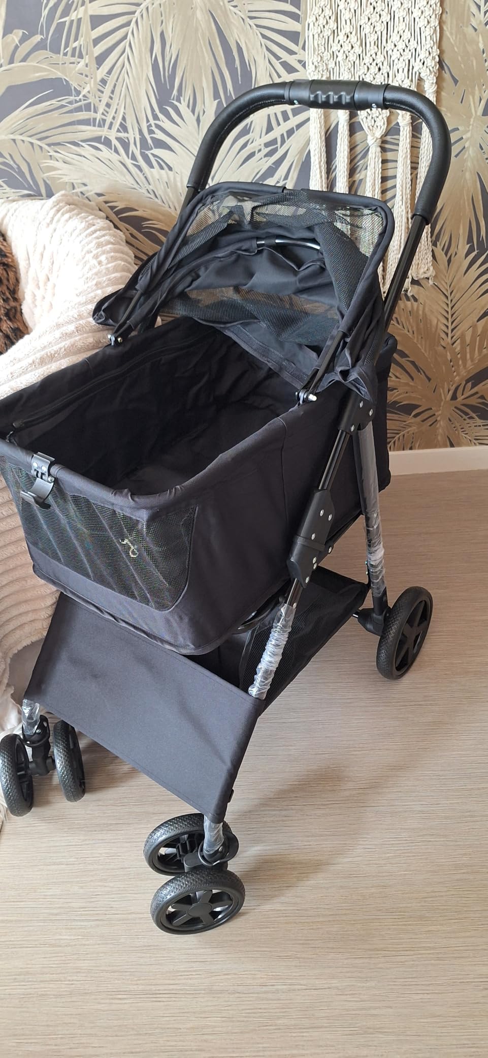 Fudajo 2in1 passeggino per cani nero 15 kg