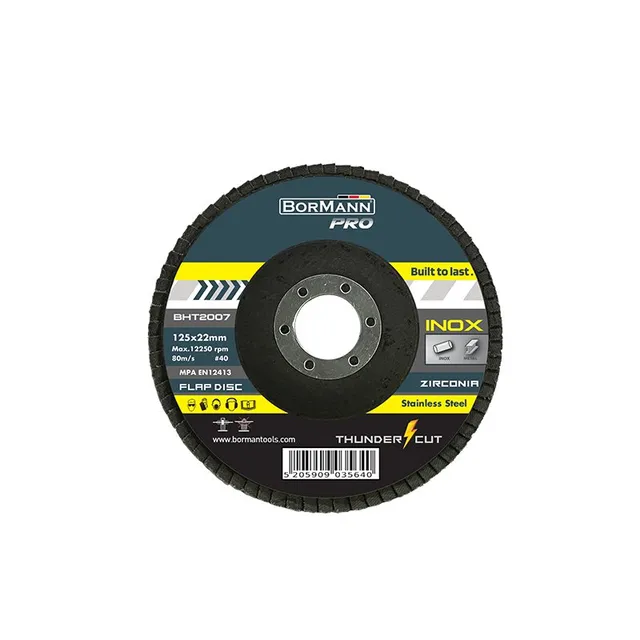 Bormann Thunder-Cut disco lamellare inox 125x22 grana 40