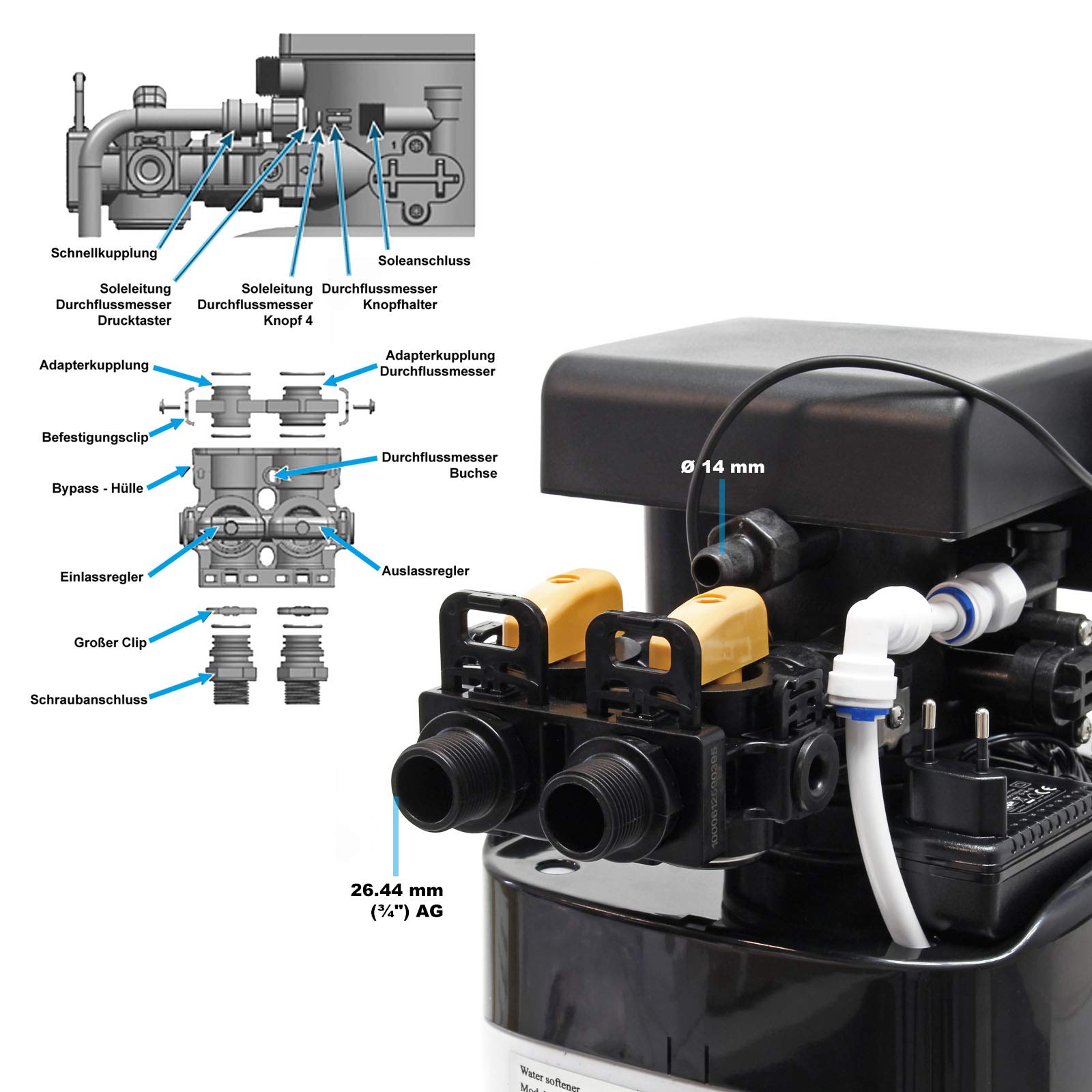 Wiltec NW-SOFT-C1 addolcitore acqua 500 L/h 10 L display