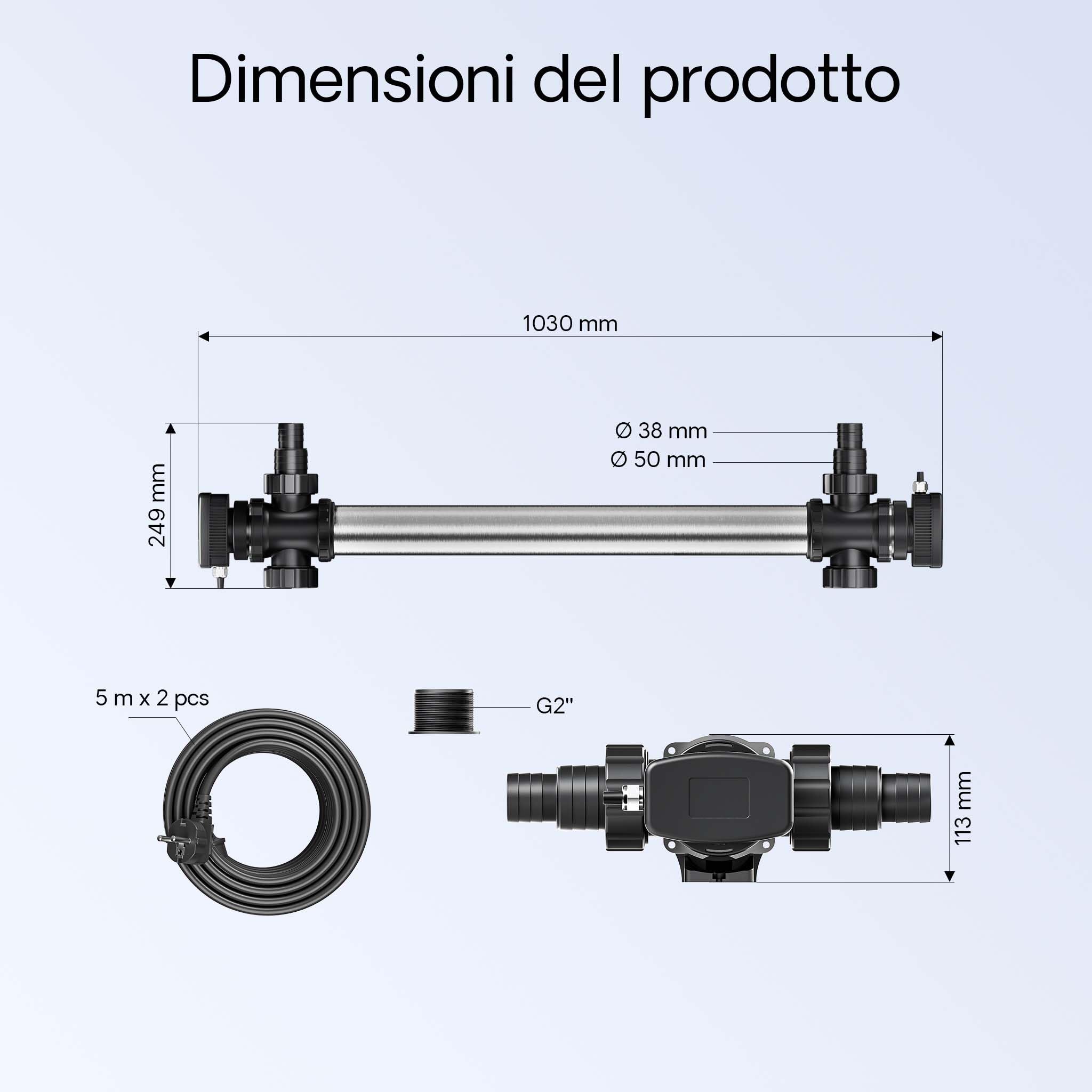 SunSun CUV-772 chiarificatore UV laghetto 72W acciaio