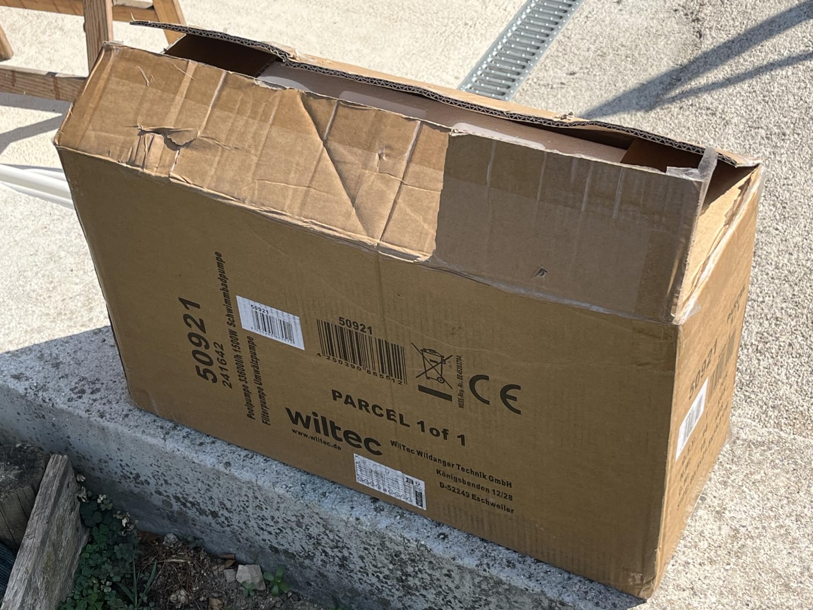 Wiltec Pompa piscina ricircolo 33600 l/h 1500W con filtro