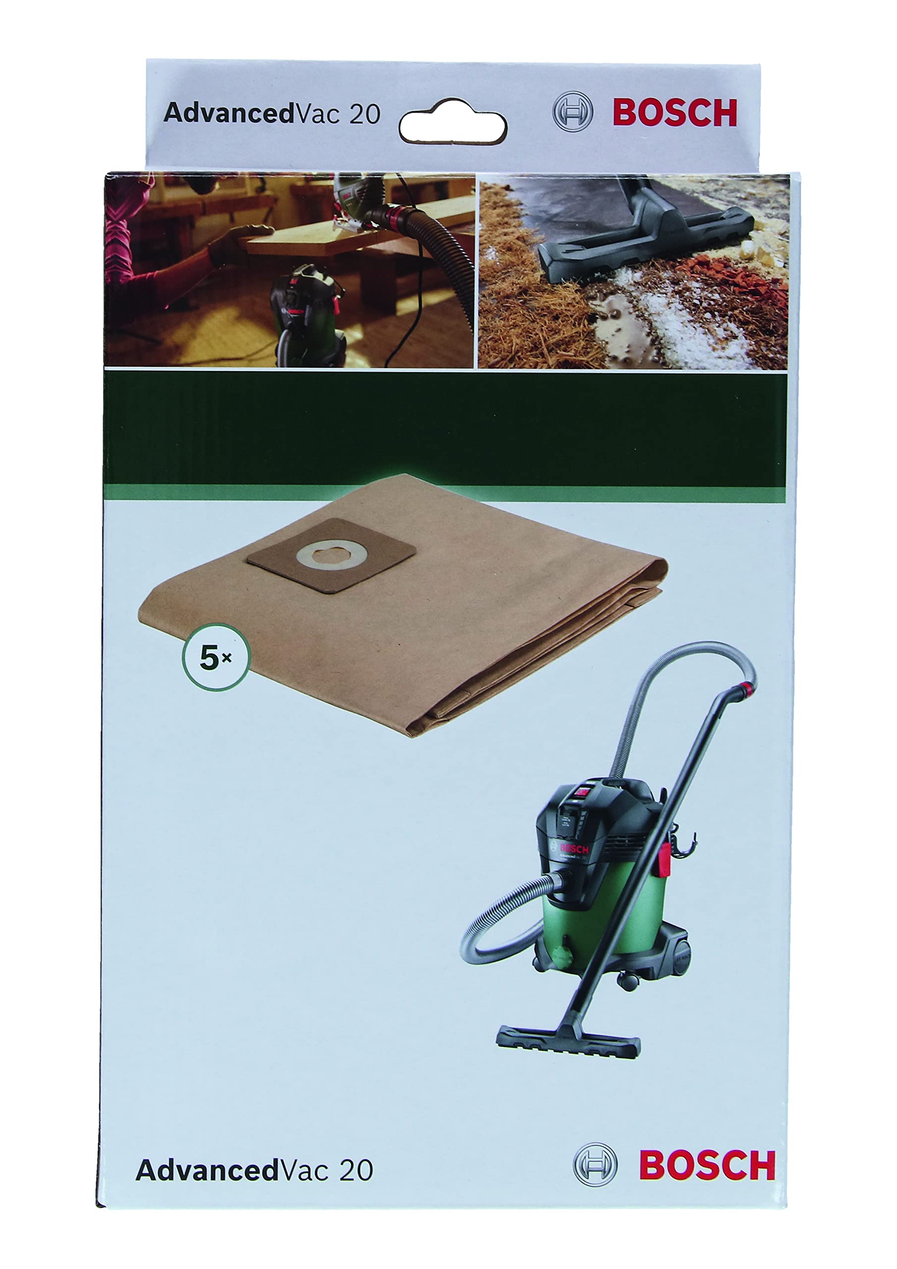 Bosch AdvancedVac 20 Sacchetti carta 5 pezzi