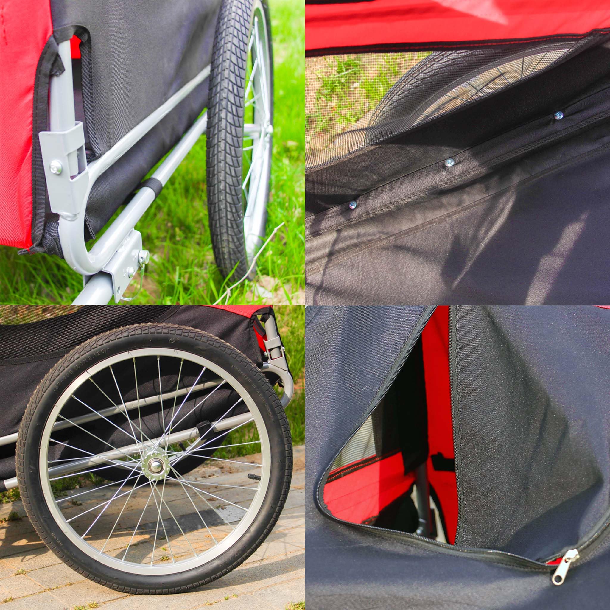 Wiltec Rimorchio Bici per Cani 40 kg con Parapioggia