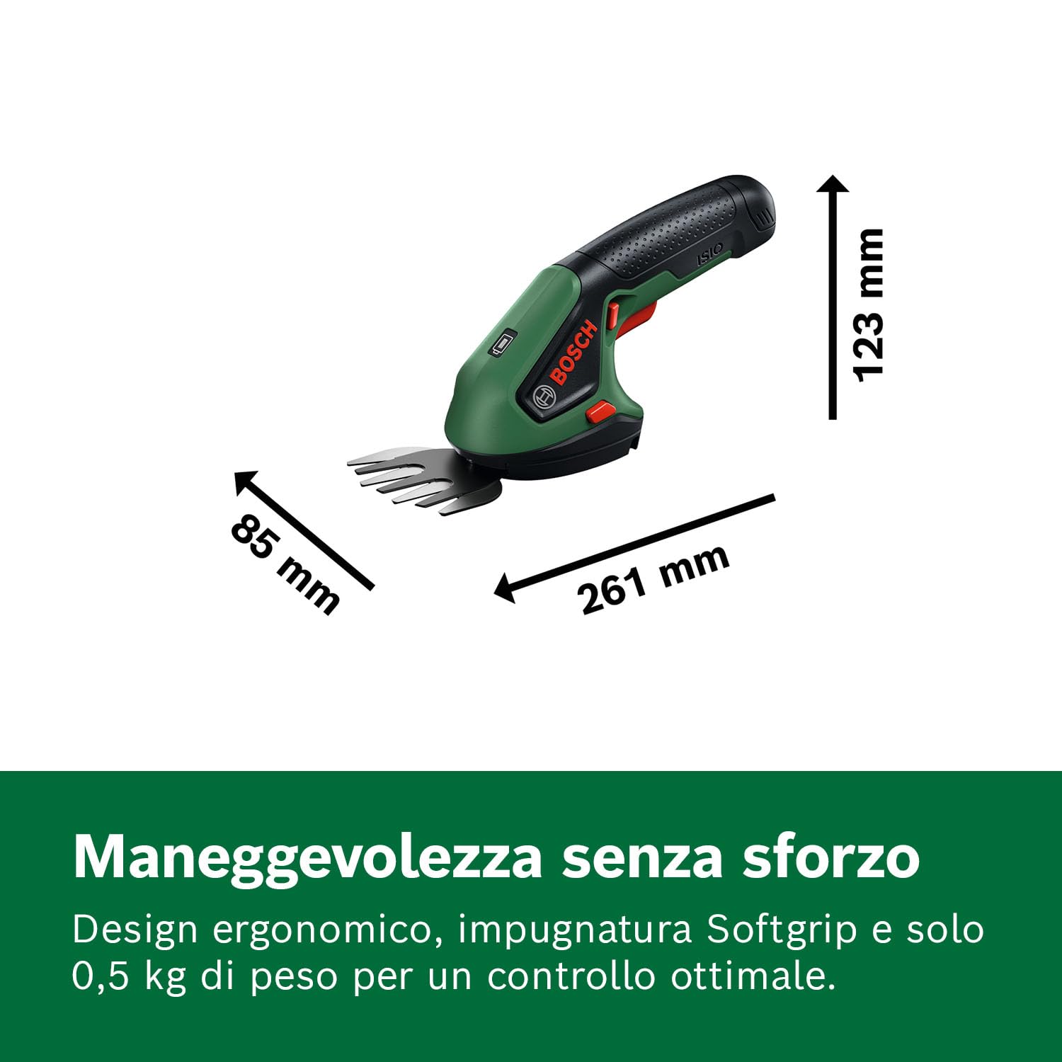 Bosch ISIO 4V forbice per erba a batteria lama 80 mm