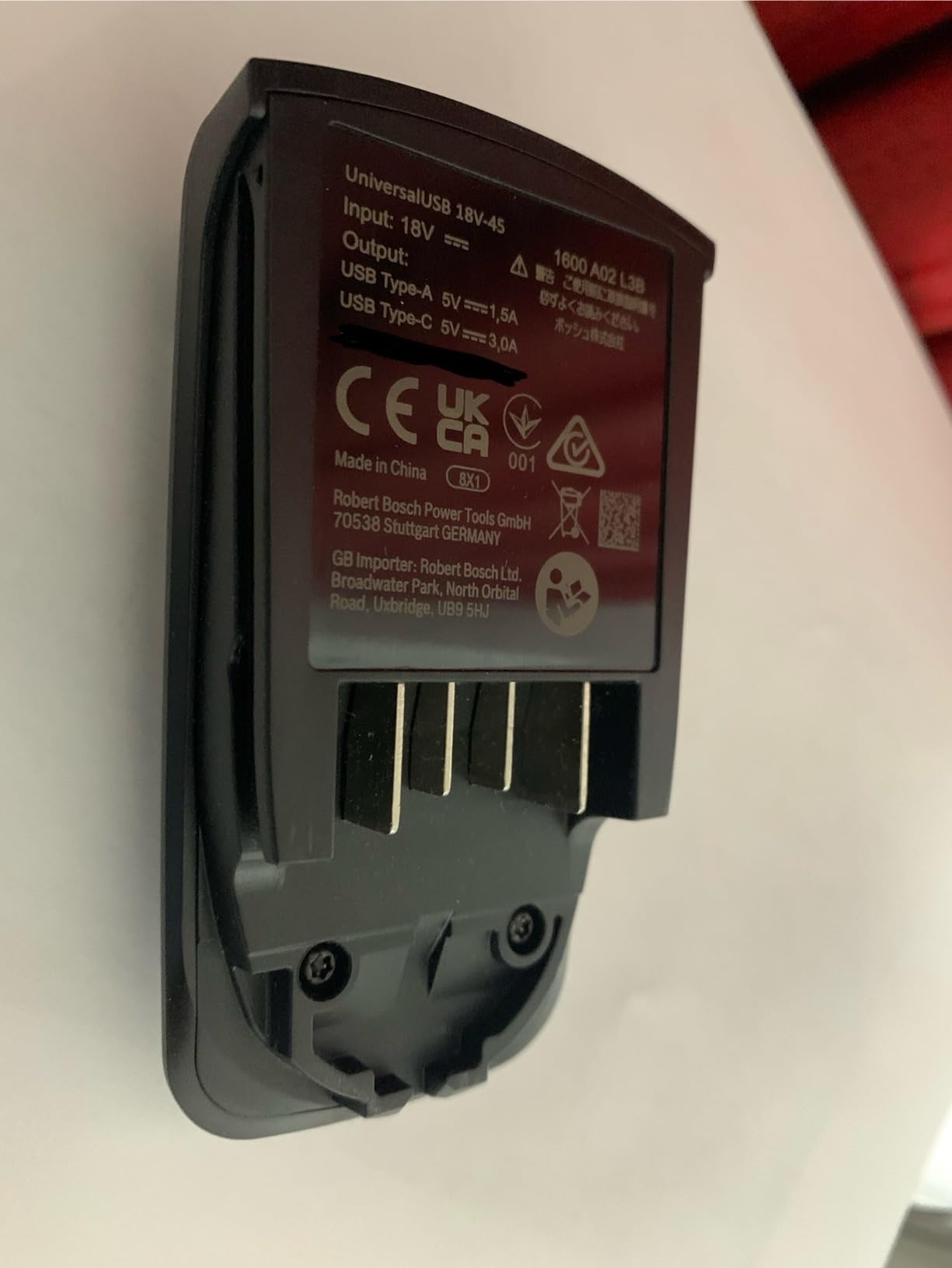 Bosch UniversalUSB 18V-45 adattatore USB per batterie 18V