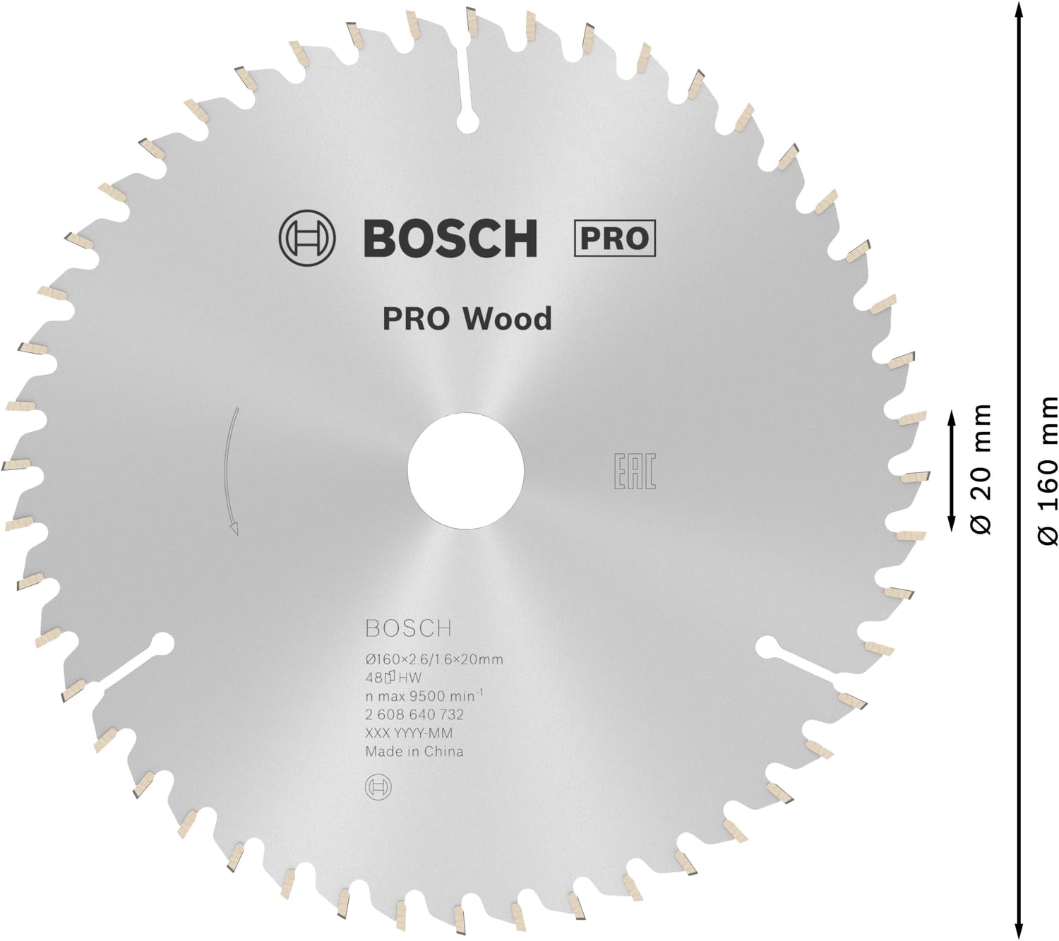 Bosch Optiline 2608640732 lama circolare 160x20 48 denti legno