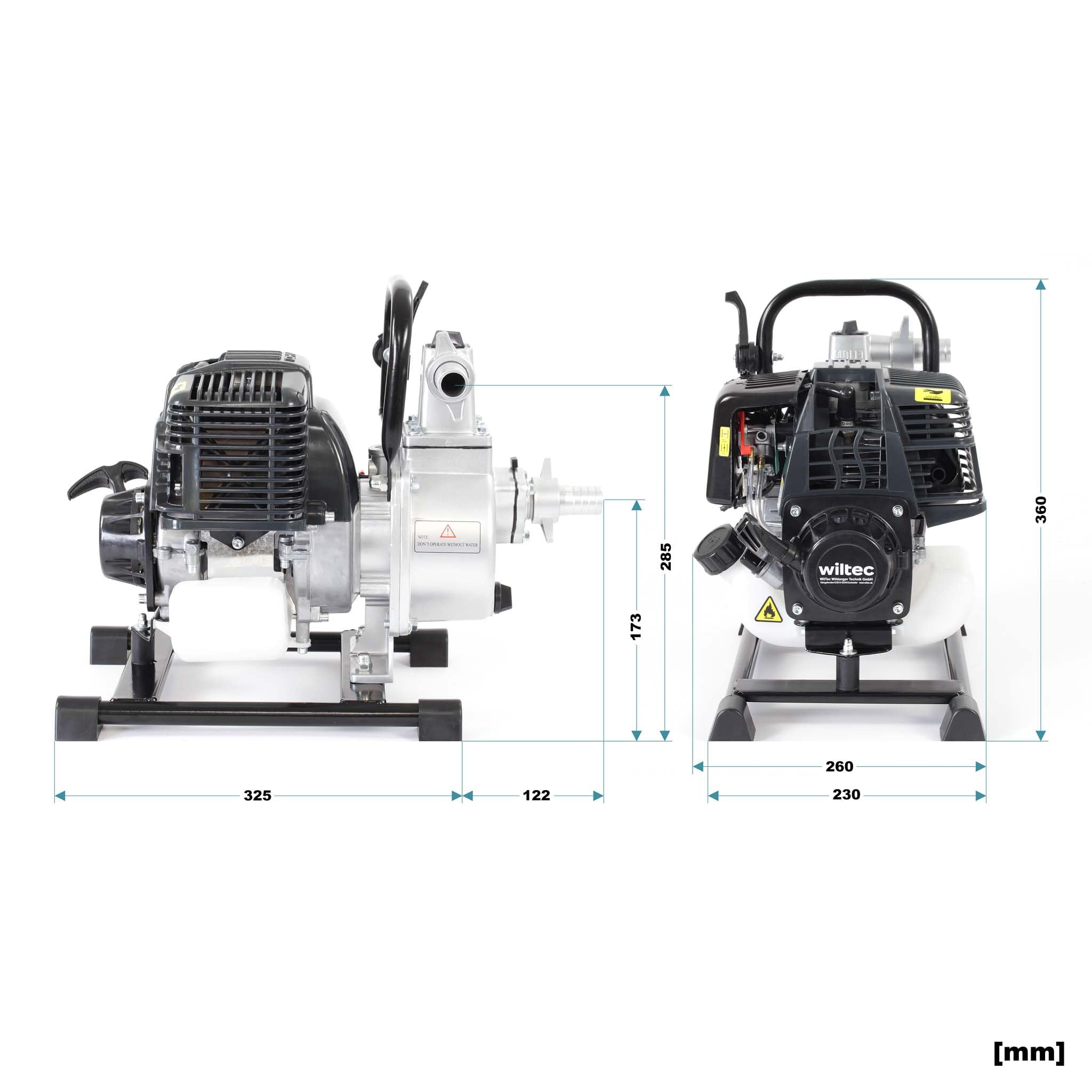 Wiltec Motopompa Benzina 1kW 8000 l/h 30 m