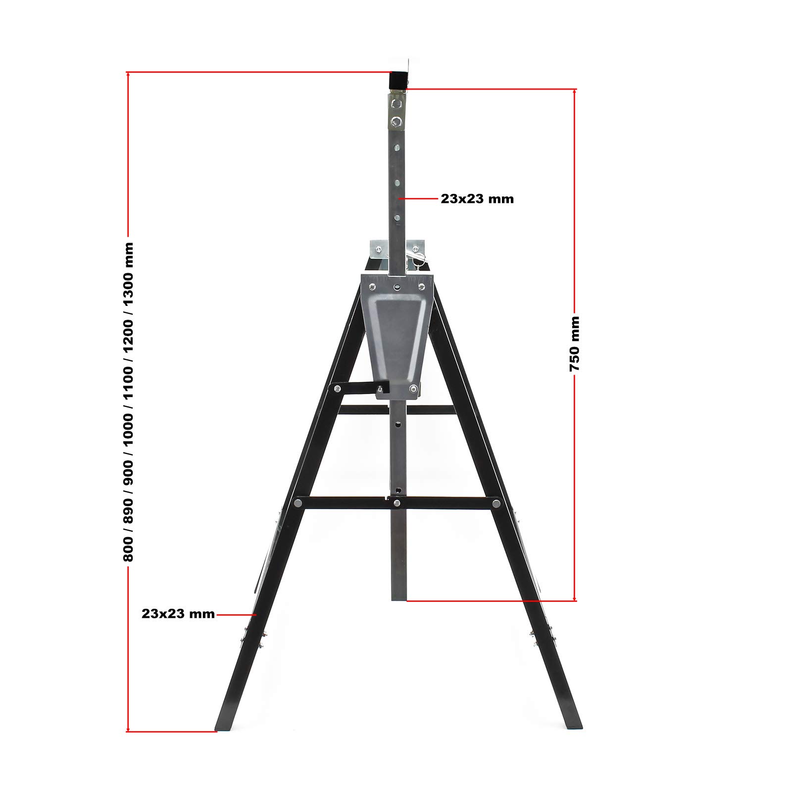 Wiltec Cavalletti Ponteggi Telescopici 80-130 cm 200 kg 2 pezzi