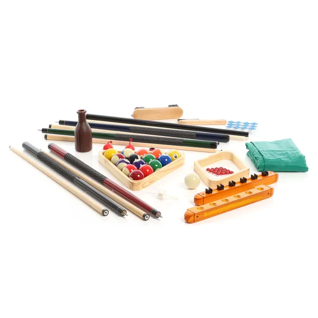 Wiltec Set Accessori Biliardo 4 Stecche 16 Biglie Pool
