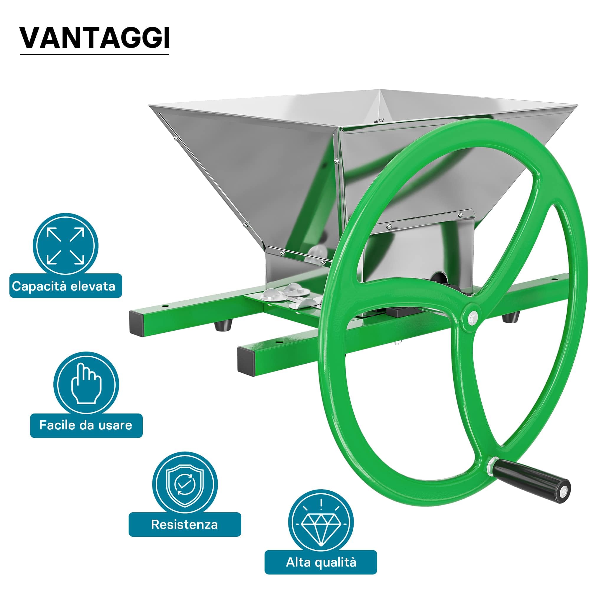 Wiltec Mulino Macina Frutta Manuale 7 Litri per Mele