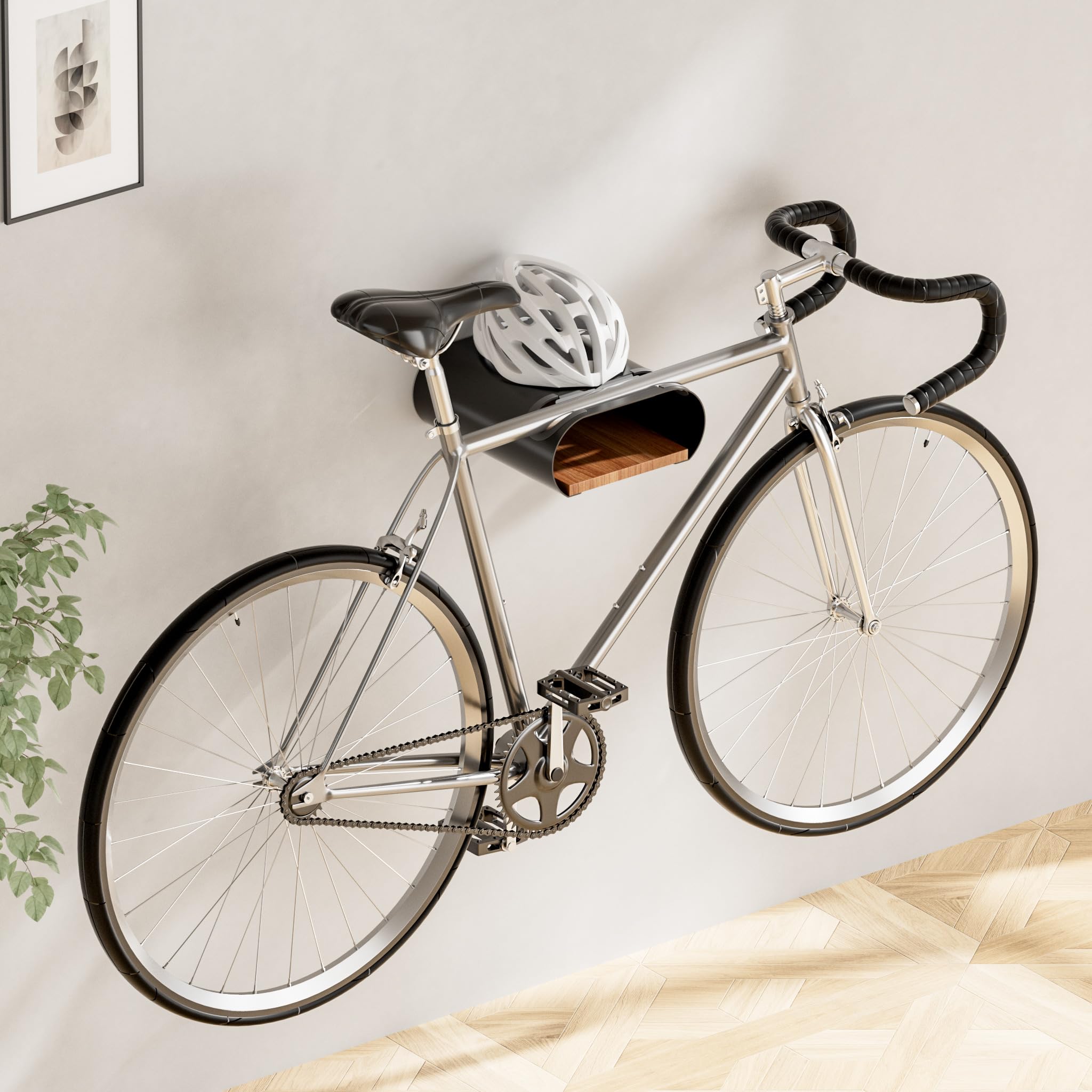 Wiltec Supporto Parete Bicicletta Nero 25kg Universale