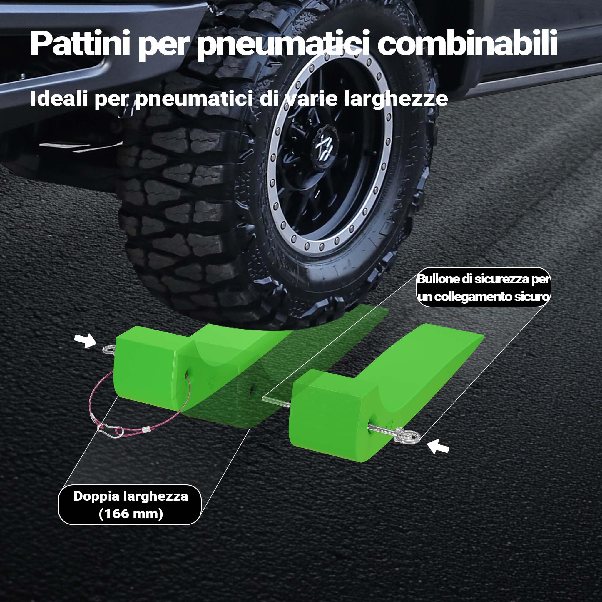 Wiltec Set 4 Cunei Fermaruota HDPE 1814 kg